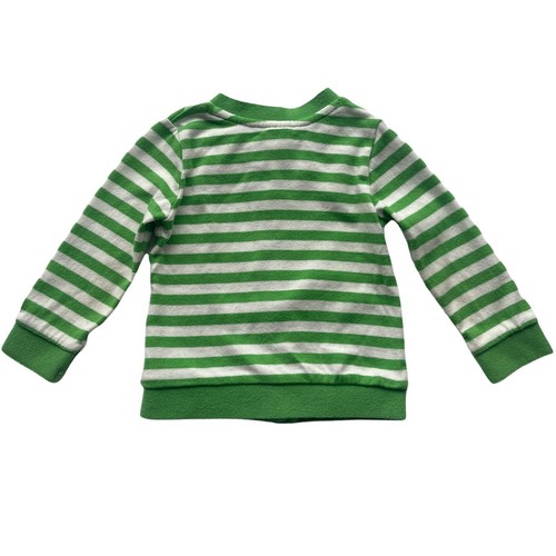 Suéter H and M Bebé Niñas Talla 9M Verde Rayas Botón Cárdigan Apliques Flor - Imagen 2 de 9