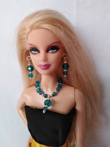 Jewelry set pendant & earrings for barbie silkstone, fashion royalty, poppy