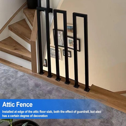 2Pcs Hand Rails for Steps, Matte Black U Shaped Handrails for Indoor Outdoor ... - Picture 4 of 6