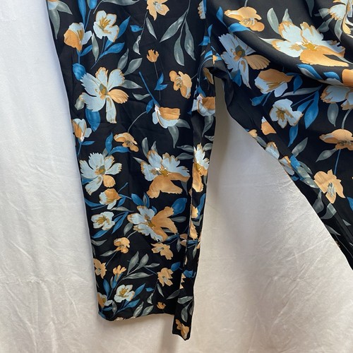 Shein Curve Mesh Kurzarm Rundhals weites Bein Jumpsuit Damen 1XL schwarz geblümt - Bild 17 von 24