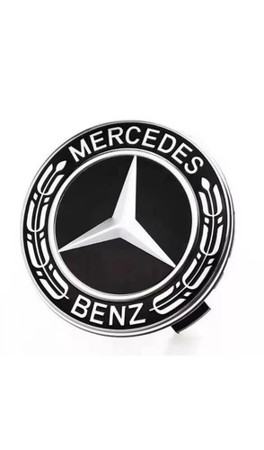 Genuine Mercedes Benz alloy wheel center caps hubcaps Black - Picture 3 of 3
