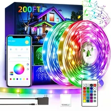 200 Ft LED Strip Lights, Smart Light with App Remote Control, RGB LED 2ROLL100ft