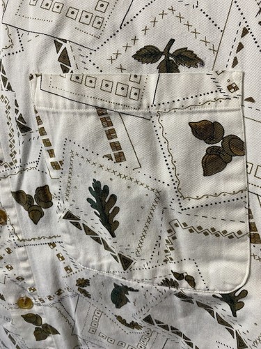 High Sierra Mens Button Up Down LS Pheasant / Fish Shirt White Large Medium - Picture 7 of 11
