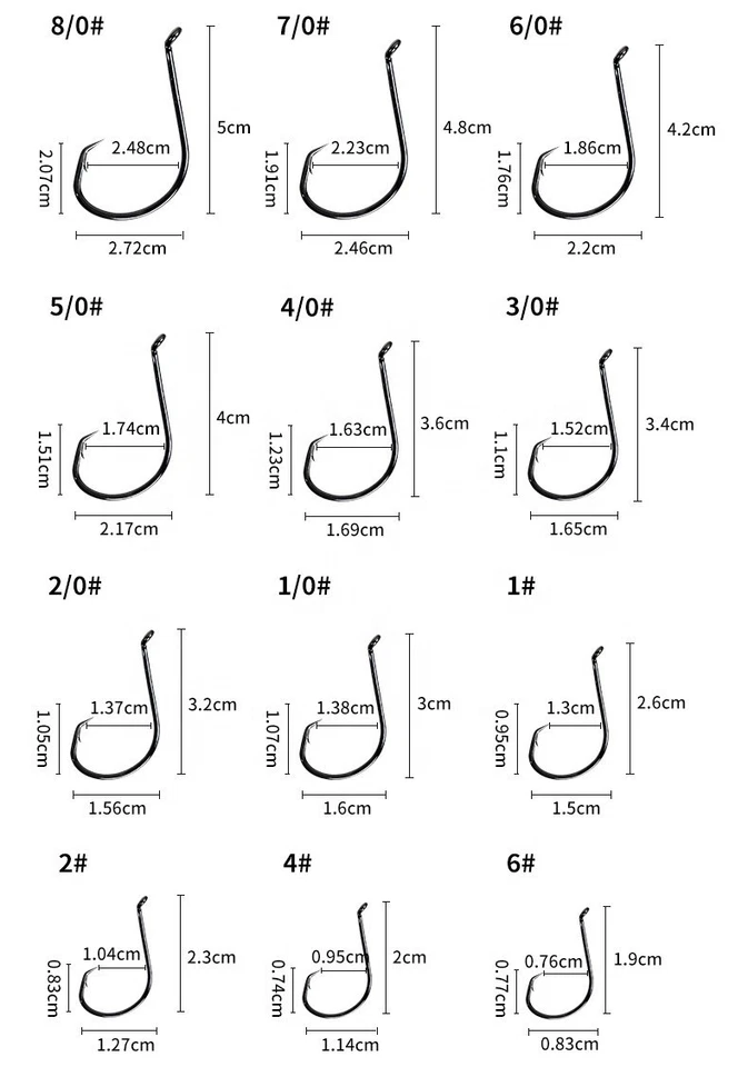50/100pcs Octopus Circle Fishing Hooks Chemically Sharpened Hooks Fishing 7385 - image 2 of 3