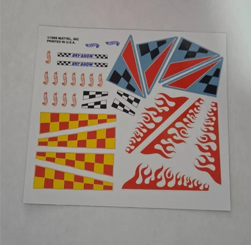 Hot Wheels Redline Sky Show Fleetside and Plane Sticker sheet set