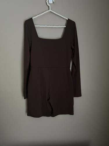 Aritzia Babaton Contour Rich Mokka Brown Squareneck Strampler Large - Bild 4 von 9