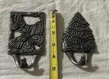 Carson Pewter Christmas Tree and Butterflies Coat Hooks