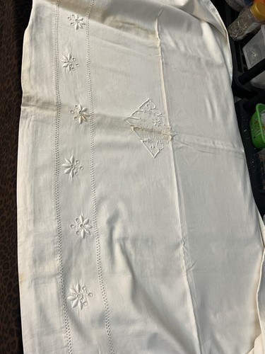 N° 6 /SUPERBE GRAND DRAP, PUR LIN MONOGRAMME 200 X 240 LINGE ANCIEN MARIAGE - Bild 6 von 14