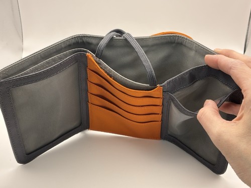 Samsonite Airport ID & Ticket Wallet Tri-fold Travel Holiday Strap Orange - Picture 5 of 11