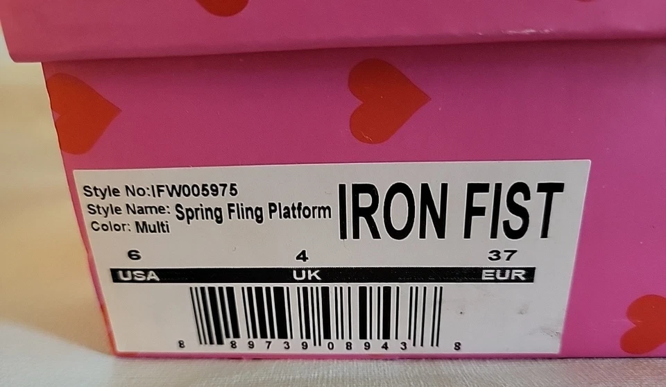 Iron Fist Care Bears Pastel Spring Fling Plataforma 4 Pulgadas Tacones Para Mujer 6 NUEVO Foto 3 de 4