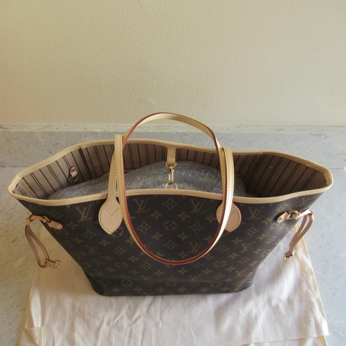 NEW Receipt 2024 Louis Vuitton Monogram Neverfull MM Shoulder Bag + POUCH $2130+ - Picture 6 of 24