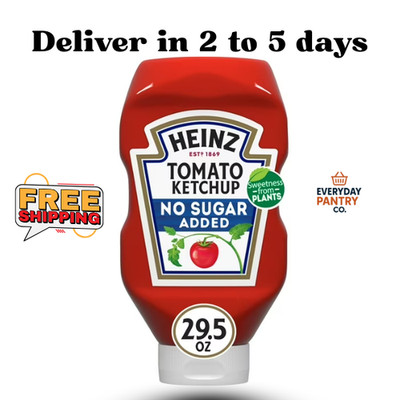 Heinz Tomato Ketchup with No Sugar Added, 29.5 oz Bottle