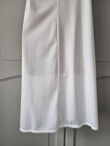 Vintage DAMEN-SLIP WEISS SEIDIG NYLON GRÖSSE 18 - Bild 11 von 13
