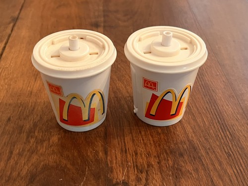 Menge (2) McDonalds Food Foolers Kaltgetränk Tasse Signal 1999 Happy Meal Spielzeug - Bild 3 von 7