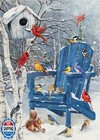 Covido Winter Blue Chair Birds Decorative Garden Flag, Christmas
