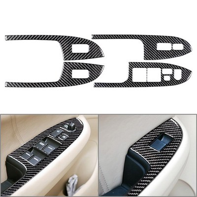 Carbon Fiber Window Lift Panel Switch Cover Trim Fit Honda Accord 2003-07 Black