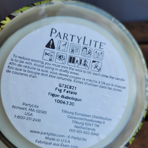 Partylite Fig Fatale Jar Candle 25-45 Hours Burn 3 Wick Discontinued Retired - Picture 4 of 7