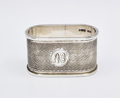 ART DECO STERLING SILVER HEAVY GAUGE NAPKIN RING Birmingham 1934