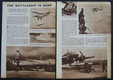 Avión torpedero contra acorazado 1942 pictórico Pearl Harbour *Está hundido el acorazado