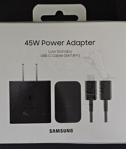 Samsung 45W Super Fast Charging USB-C Wall Adapter w/Type C Charging Cable  - Picture 1 of 6