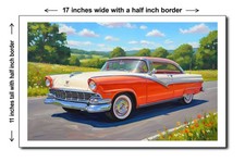1956 Ford Fairlane Victoria 2 - 11x17 Poster Art Print 1956 Ford Fairlane Victoria 2 - 11x17 Poster Art Print