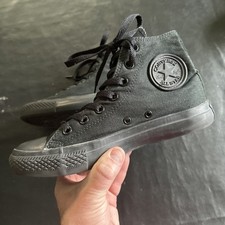 READ Mens Size 5 Converse Chuck Taylor All Star Hi top shoes ALL BLACK - BP