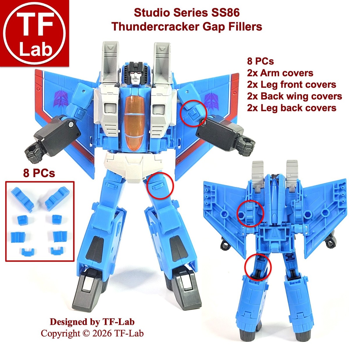 Studio Series Movie SS86 Thundercracker Upgrade Kit Gap Fillers