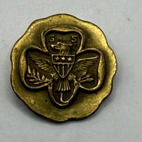 RARE Vintage 1933-1957 Girl Scout ASSOCIATE COMITE PIN Gold Eagle Trefoil GS - Bild 1 von 3
