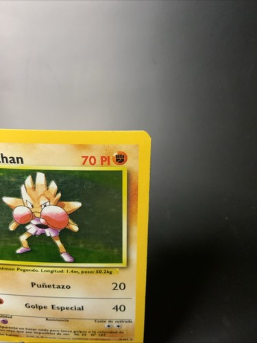 Hitmonchan Base Set 7/102 holo rare unlimited 1999 WOTC MP SPANISH Pokémon TCG - Picture 2 of 20