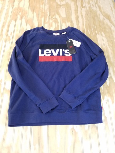 Levis Sweatshirt Sz L  Dark Blue  Y2K  Logo (NWT) - Picture 2 of 7
