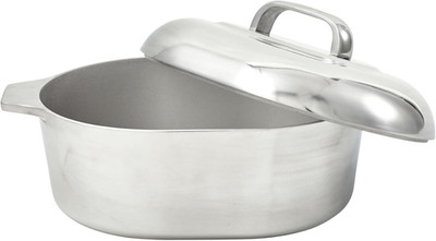 Cajun 13'' Cast Aluminum Oval Roaster with Lid for Perfect Baking & Roasting
