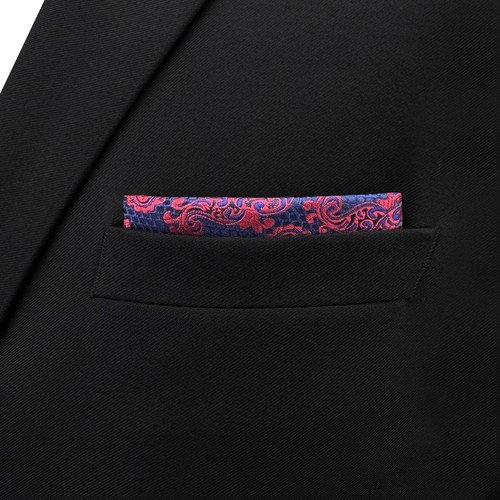 S&W SHLAX&WING Mens Pocket Square Paisley Wedding Party Woven Elegant											 - Picture 293 of 349