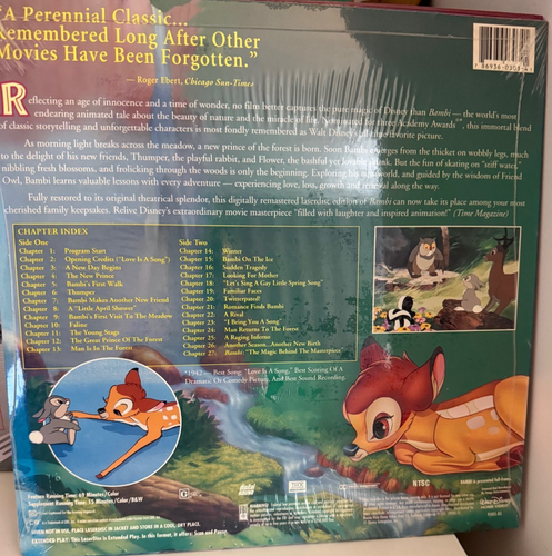 BAMBI 55th Anniversary THX Edition + bonus doc Walt Disney Laserdisc unopened NR - Picture 3 of 4