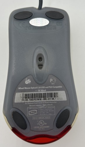 Microsoft Optical USB & PS/2 Compatible Wheel Mouse Wired X08-70400 Tested GUC - Picture 7 of 8