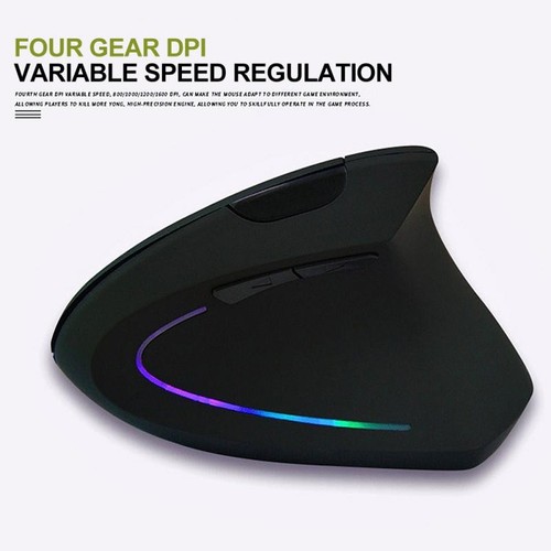 New Wireless Vertical Gaming Mouse Optical Ergonomic Mice 1600DPI Gamer Mouse* - Zdjęcie 2 z 12