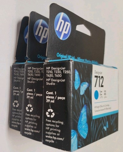 Set Of 3 OEM HP 712 Original Ink Cartridges Yellow Magenta & Cyan 2026 EXP - Picture 8 of 8