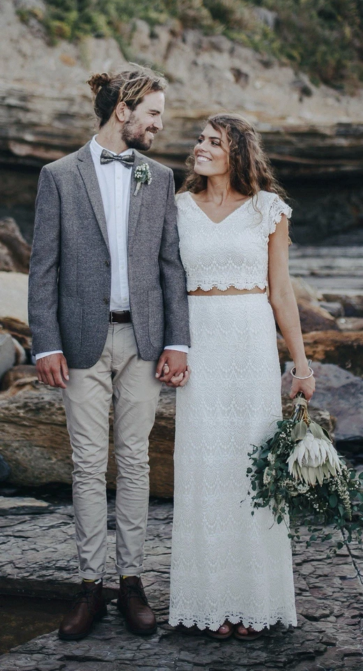 Дочери Симоны 2 ПК свадебное платье Jude S/M новый с Ярлыками $2000 Рекомендуемая розничная цена производителя - Изображение 2 из 4