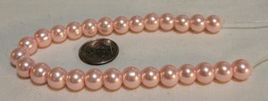 L128  8mm pearlized glass round  beads. will combine to save on shipping 