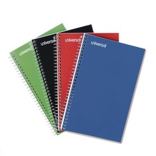 Universal 66414 9.5" x 6" 3-Subject Medium/College Wirebound Notebook 4/PK New