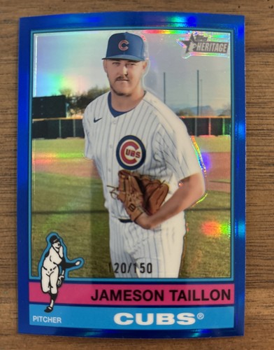 Jameson Taillon - 2025 Topps Heritage #159 Blue Chrome /150 Chicago Cubs H470