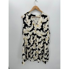 Nine West Oversized Flowy Floral Dress Size XXL Sleeveless Tiered Button Front