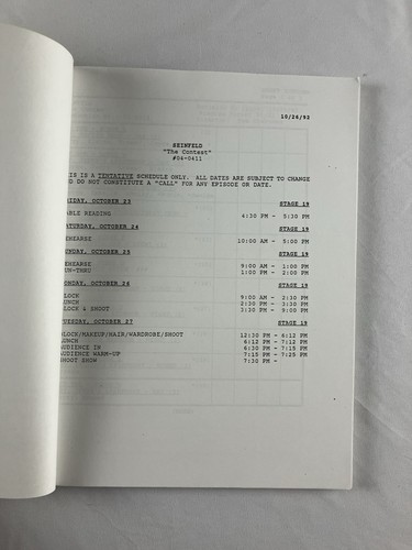 Original SEINFELD "The Contest" TV Script Revised Table Draft 1992 Larry David - Picture 4 of 9