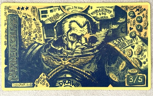 MTG Brand NEW Foil Goldsabertooth Playmat Marneus Calgar SERIALIZED 20/25!!!