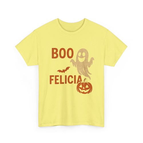 'Boo Felicia' Unisex Heavy Cotton T-Shirt Funny Spooky Halloween Ghost Tee - Picture 20 of 25