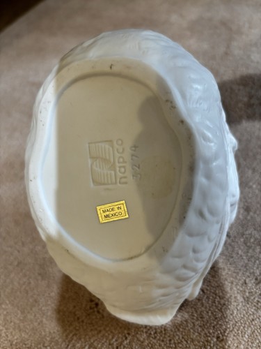 Jarrón vintage Napco cisne blanco maceta flor rosa realista detallado #3274 - Imagen 5 de 5