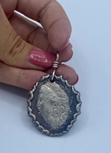 Sterling silver bezel Morgan silver dollar pendant 1888 - Picture 4 of 4