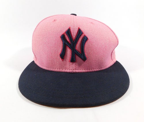 2018 David Robertson #30 Yankees vs.A's May 13th Game-Used Pink Mother's Day Cap - Picture 1 of 3