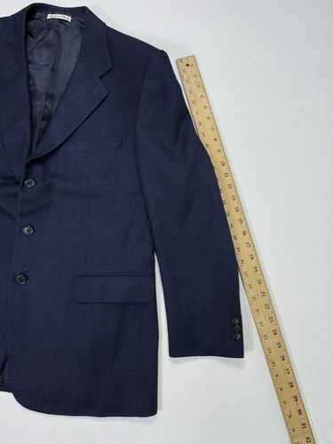 BELVEST Men's Cashmere Silk 44R Blazer Sport Coat Jacket Blue Italy Luxury - Picture 9 of 11