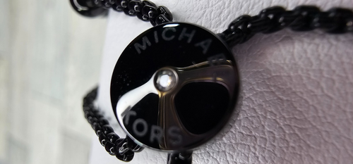 Michael Kors Black Glass Round & Pave Beaded Pull Close Adjustable Bracelet - Picture 4 of 4