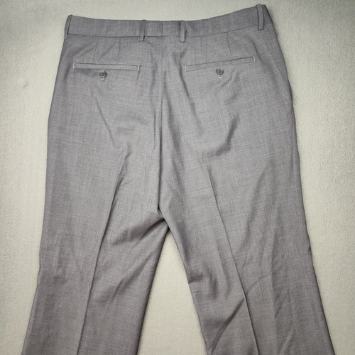 Theory Pants Womens 34x32 Gray Wool Dress Flat Wide Leg Flare Work Office USA - Picture 4 of 14